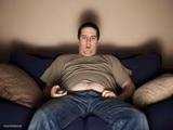 lazy fat guy on the couch