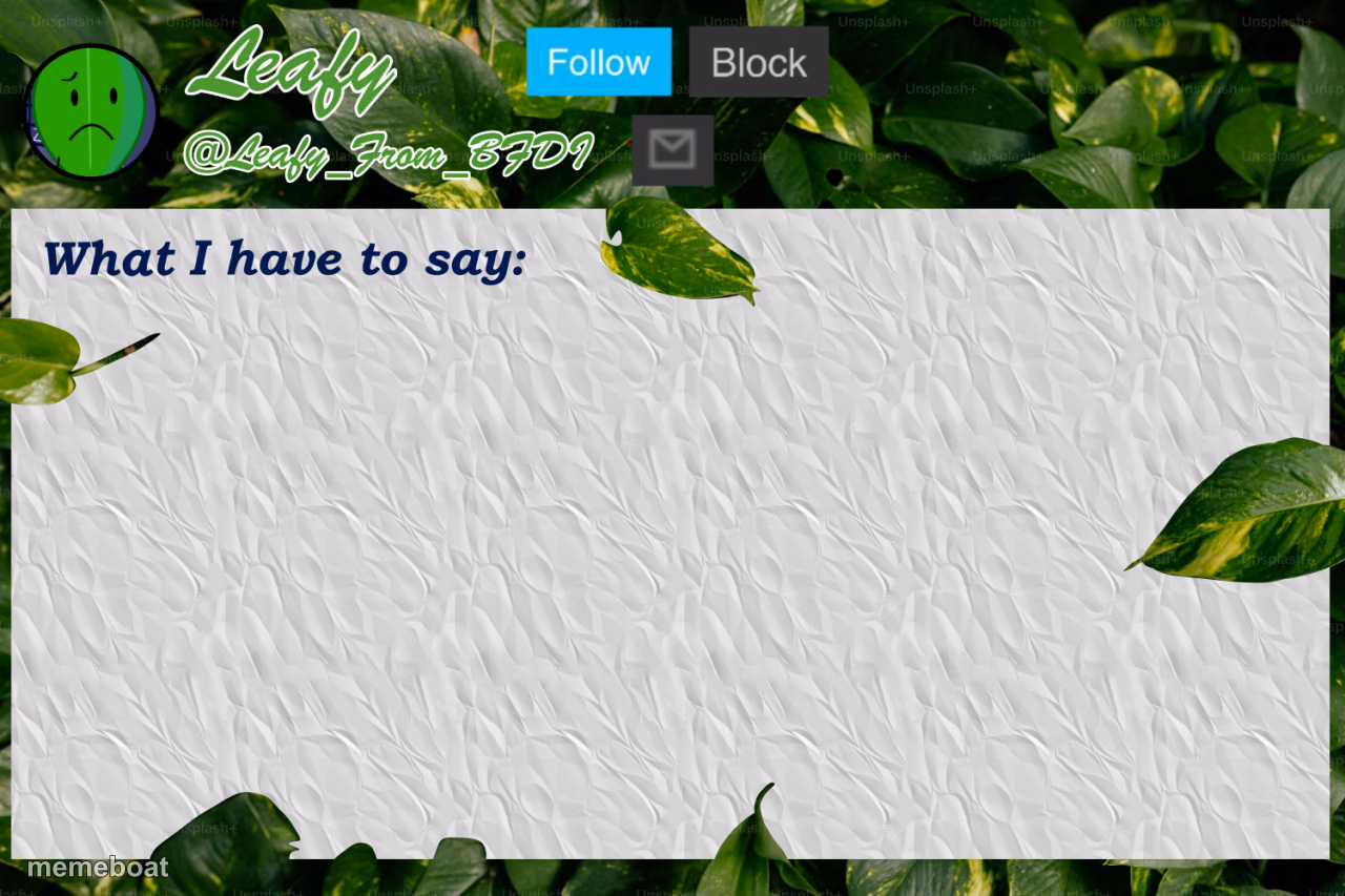 Leafy Announcement Template - meme generator image preview