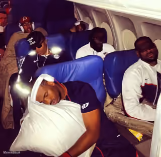 LeBron James and Team USA Sleeping