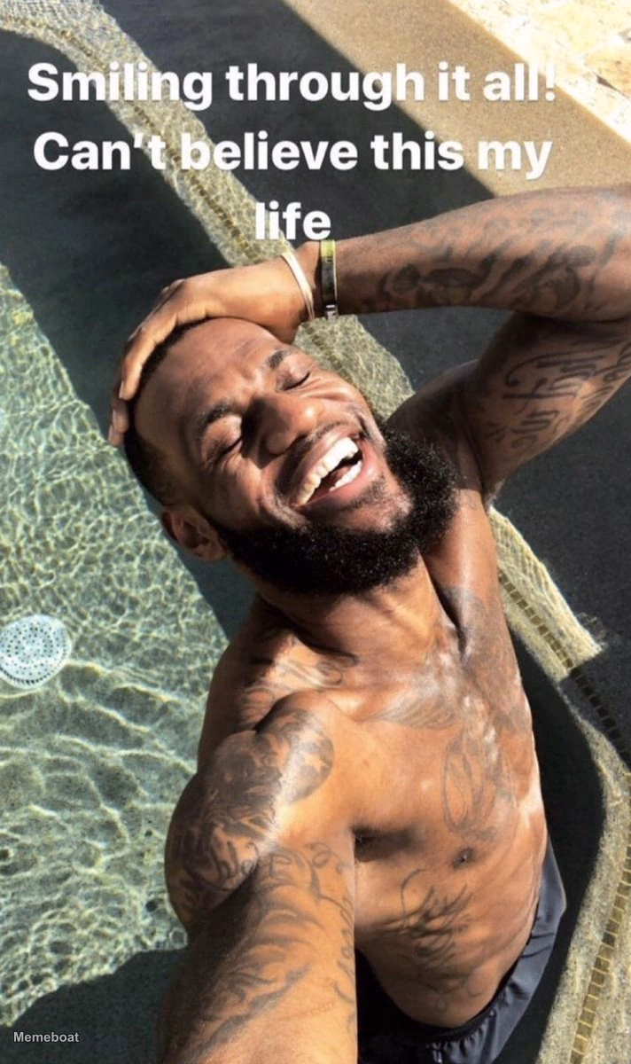 Lebron Smiling Through It All - meme generator image preview