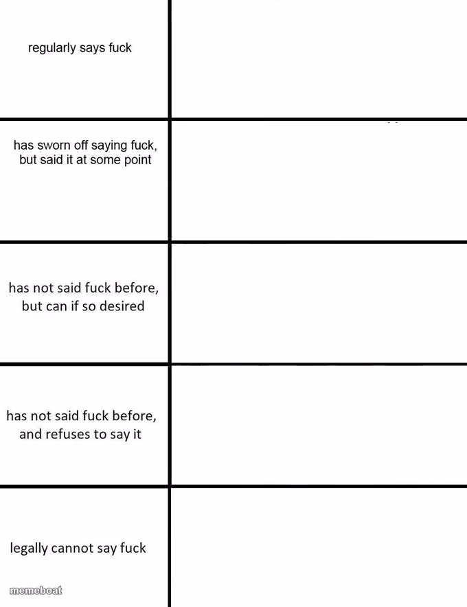 Legally cannot say the f word - meme generator image preview
