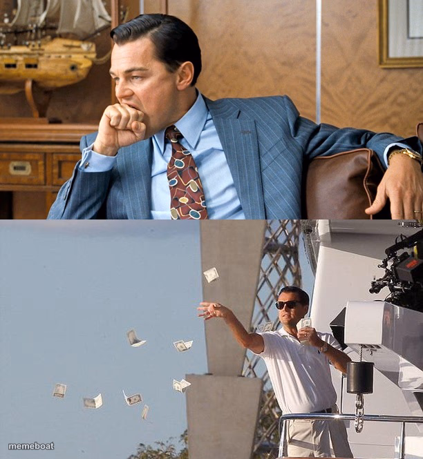 leonardo di caprio spending money - meme generator image preview