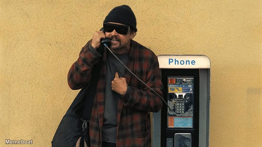 Leonardo DiCaprio Screaming on Phone - One Battle After Another - meme generator image preview
