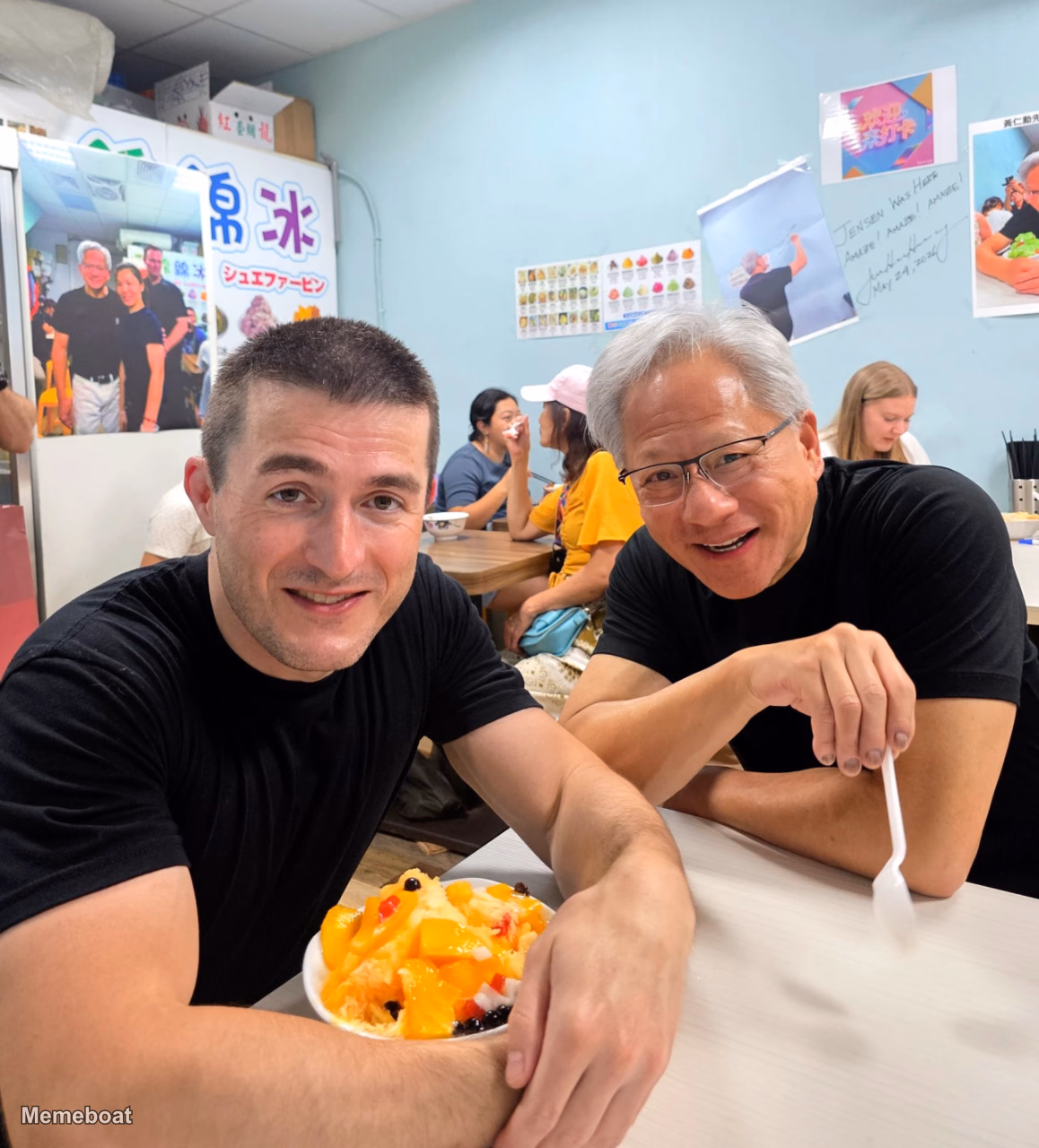 Lex Fridman with Jensen Huang - meme generator image preview