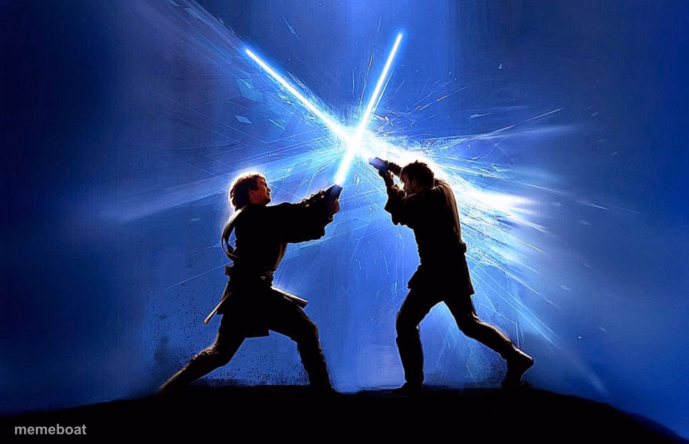 lightsaber battle - meme generator image preview