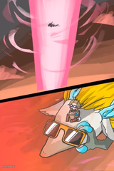 Link and Zelda (Light Dragon) watching Ganondorf's defeat
