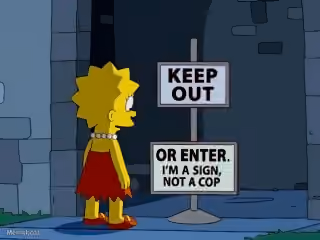 Lisa Simpson "I'm a Sign, Not a Cop"