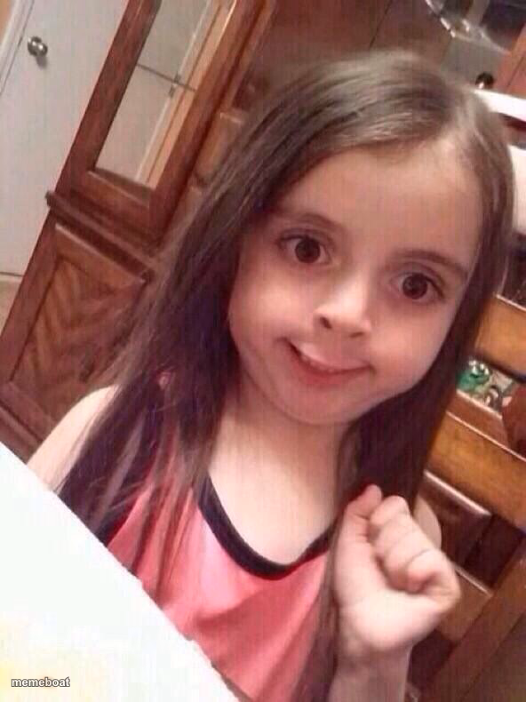 Little girl funny smile - meme generator image preview