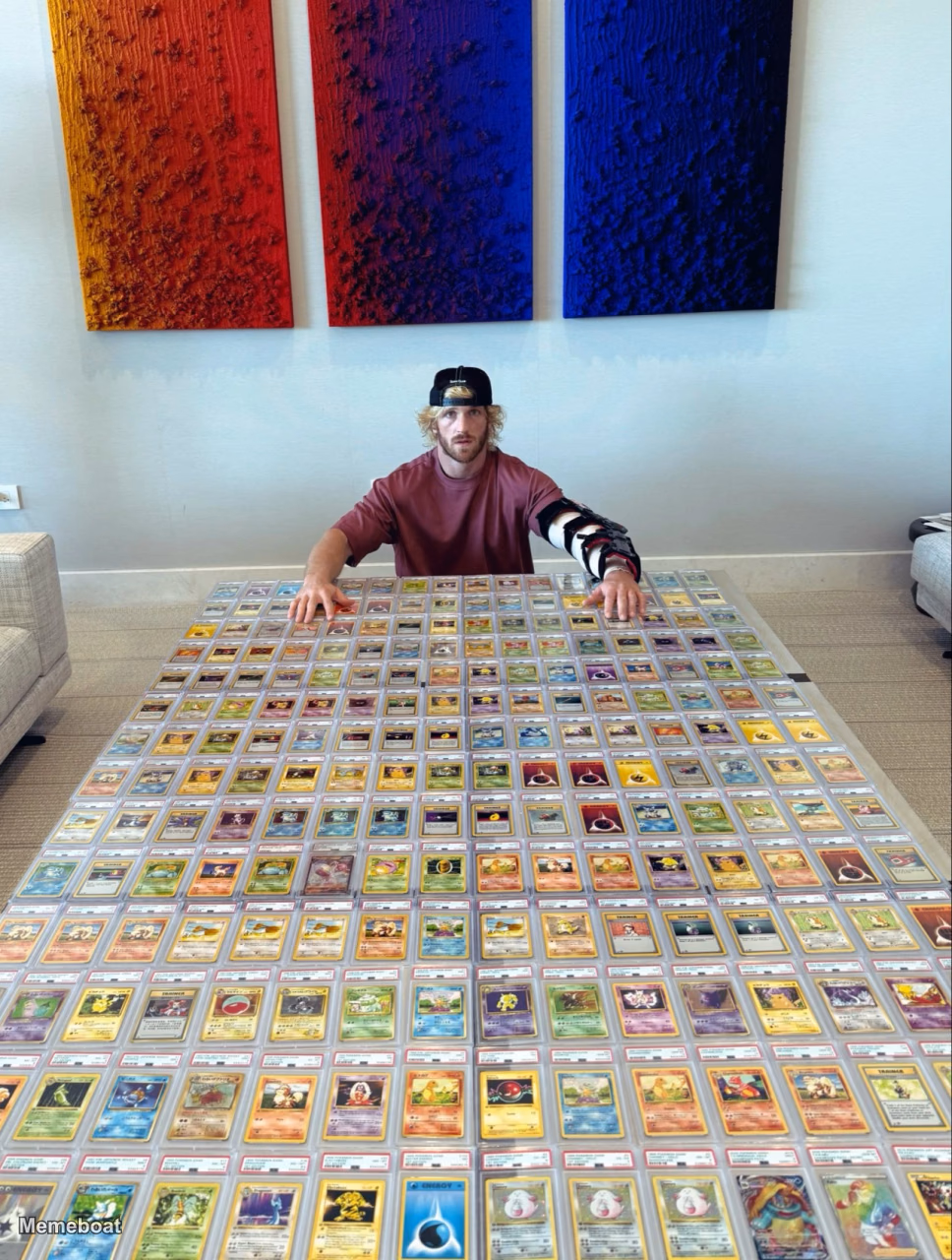 Logan Paul With Pokémon Cards - meme generator image preview