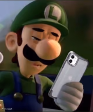 Luigi Looking at Phone