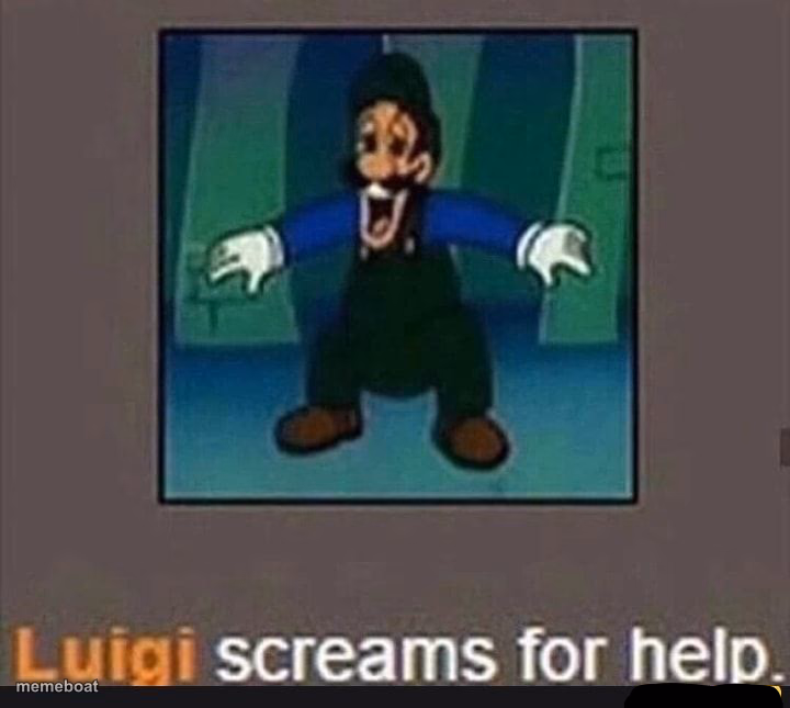 Luigi screams for help - meme generator image preview