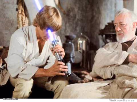 Luke lightsaber Fail - meme generator image preview