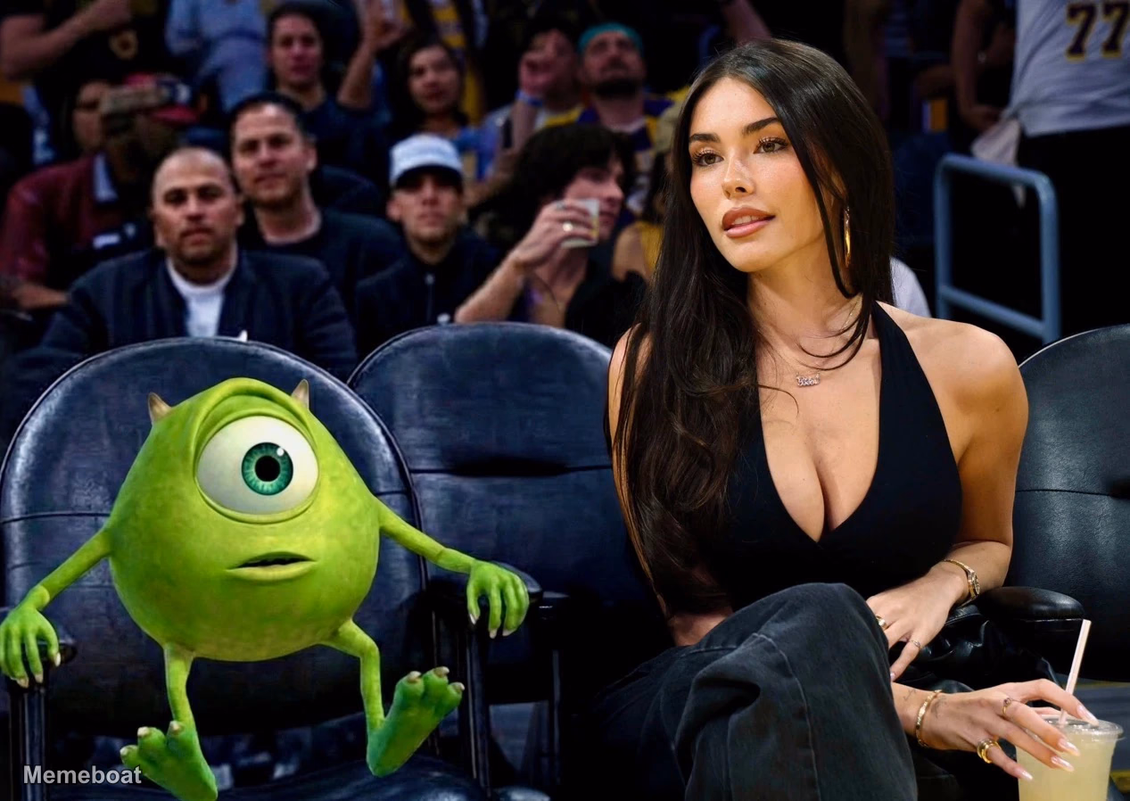 Madison Beer and Mike Wazowski - meme generator image preview