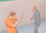 Man about to stab another with a knife