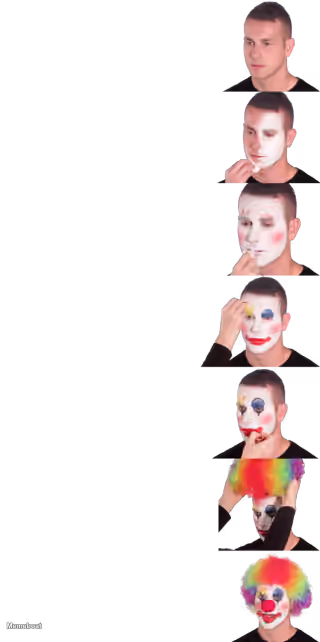 Man Applying Clown Makeup