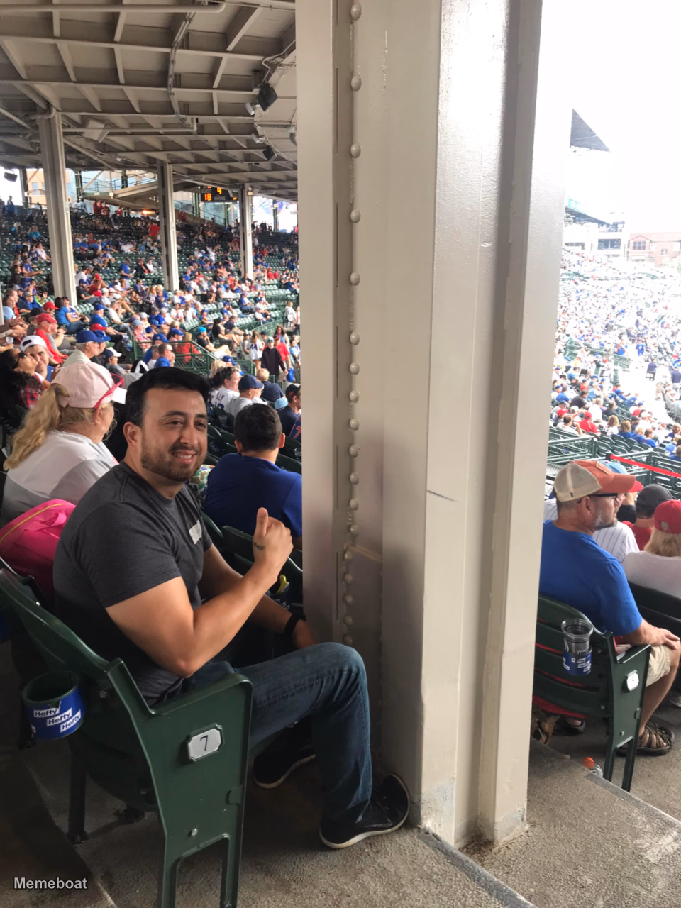 Man Behind Pillar Thumbs Up - meme generator image preview