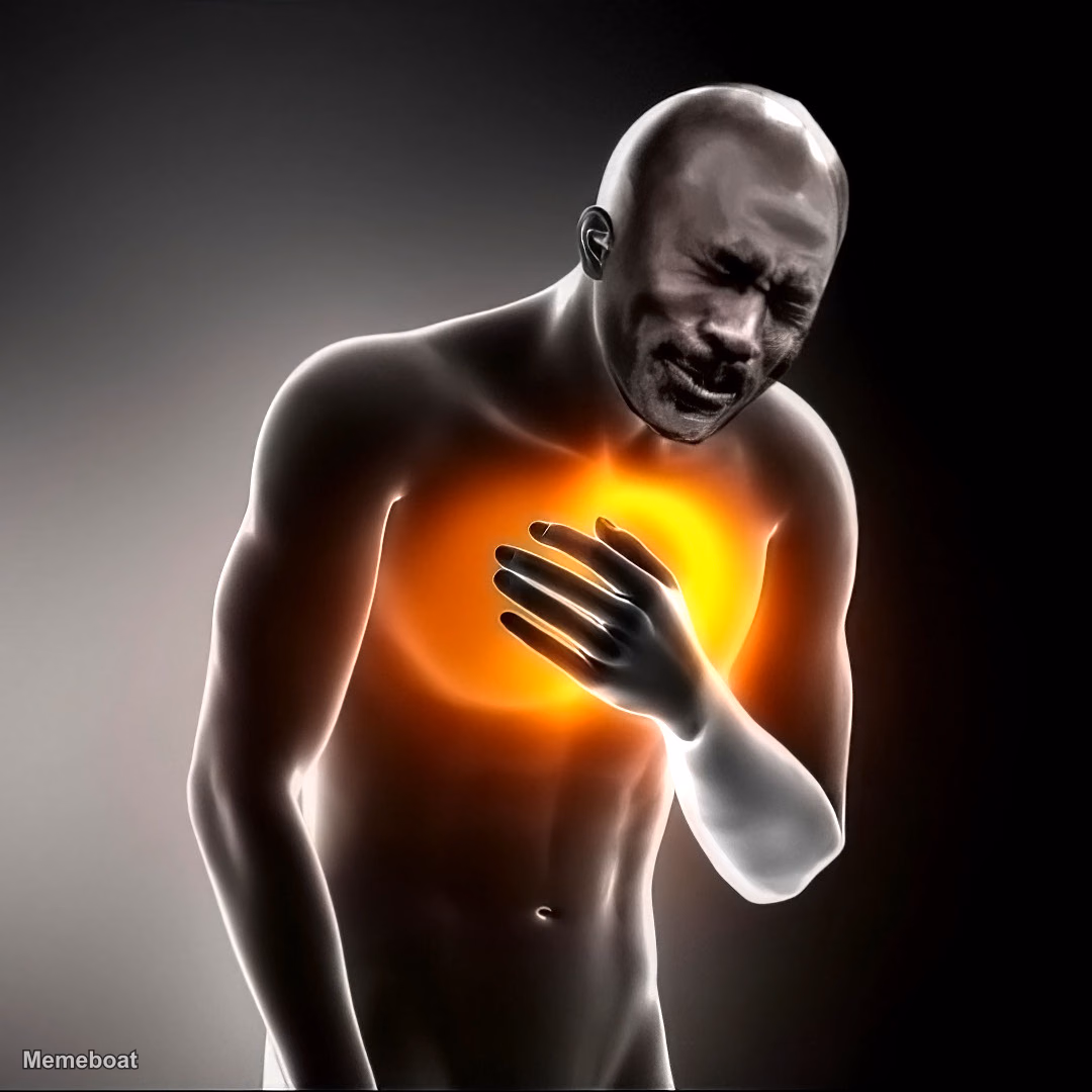 Man Clutching Chest - meme generator image preview
