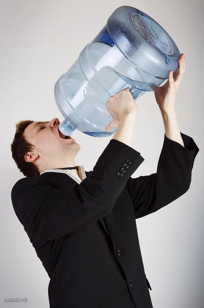 Man Drinking A Gallon Of Water - meme generator image preview