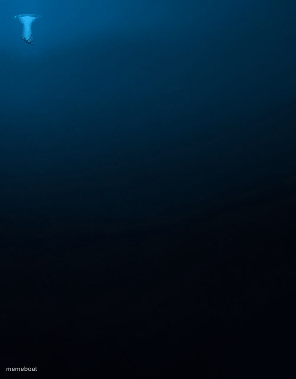 man falling in deep ocean - meme generator image preview