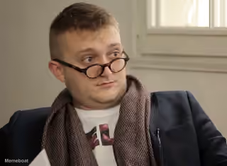 Man in Glasses Looking Away