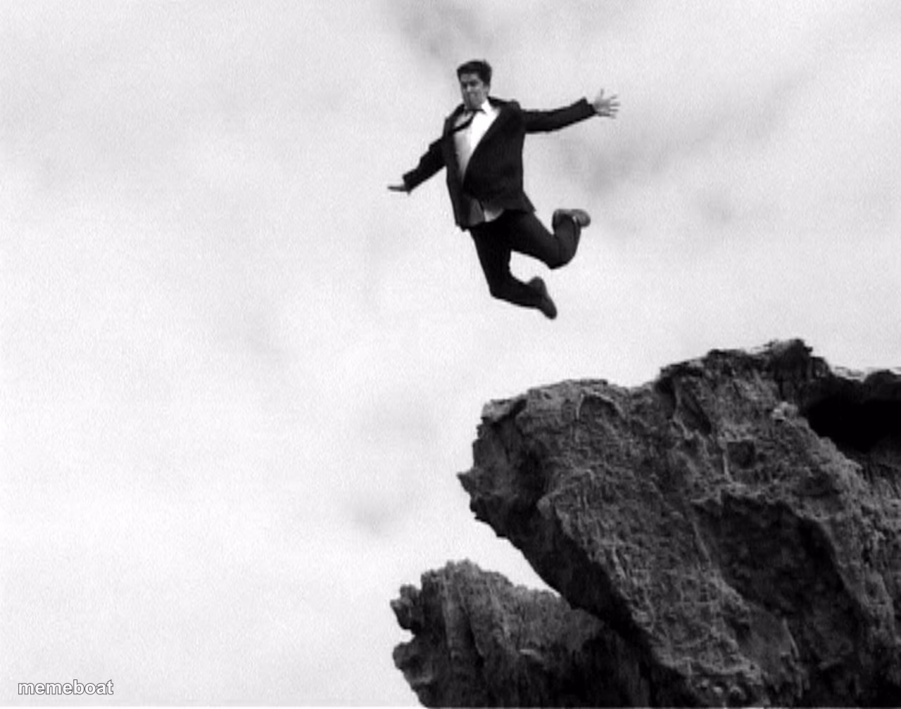 Man Jumping Off a Cliff - meme generator image preview