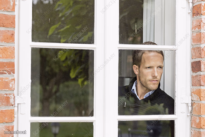 Man looking out of window - meme generator image preview