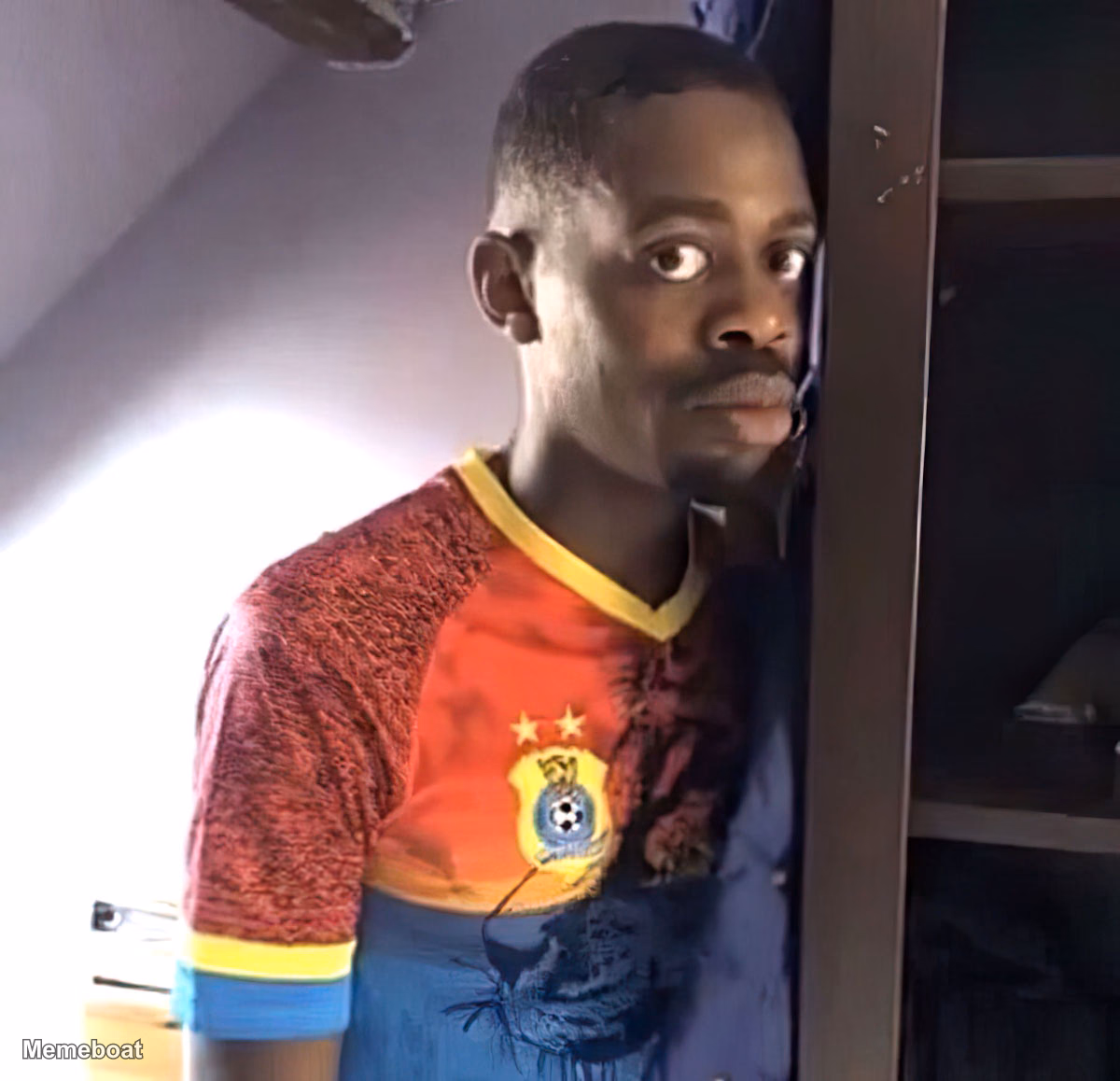 Man Peeking Out of Closet - meme generator image preview