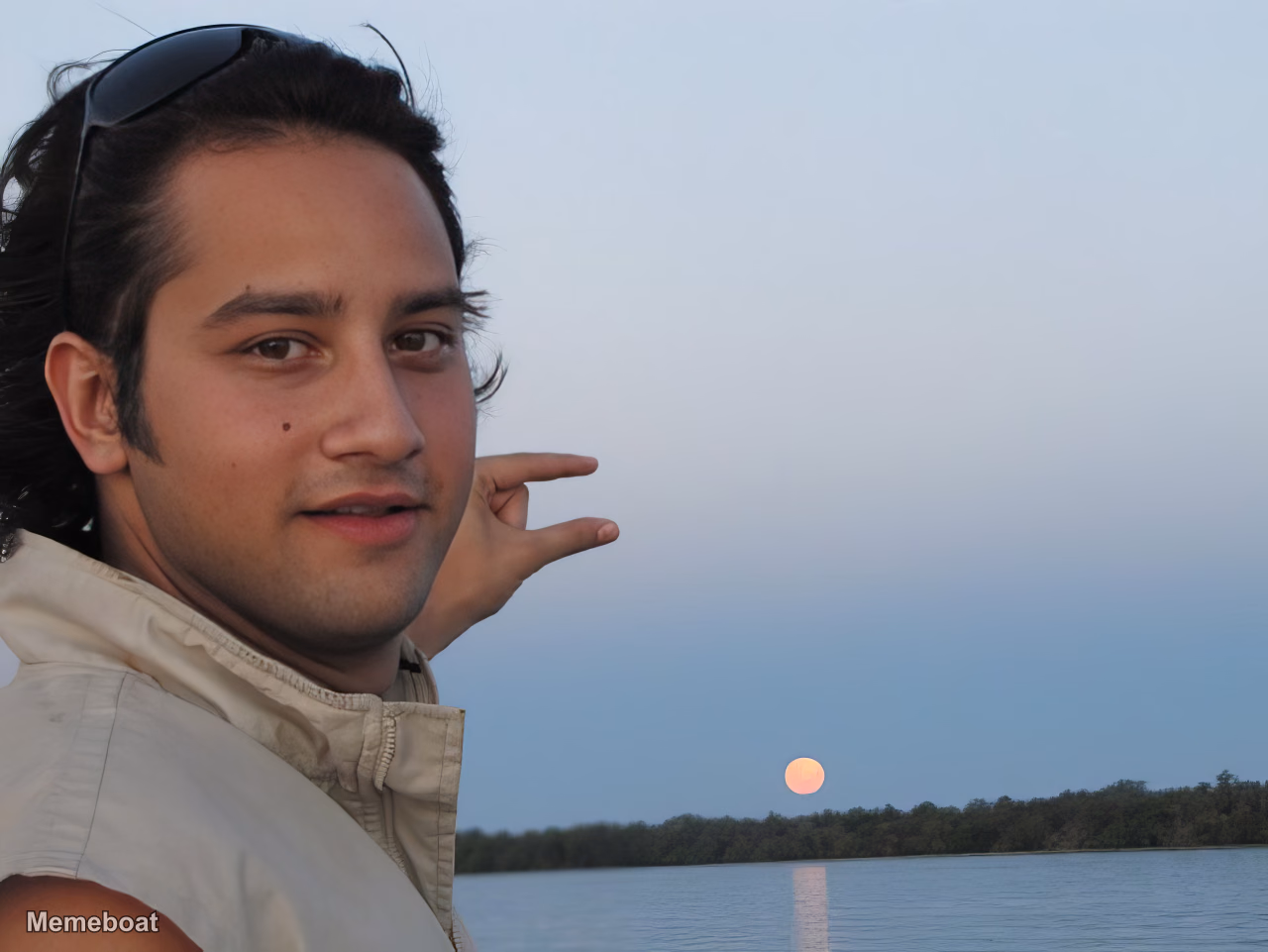 Man Pinching Moon - meme generator image preview