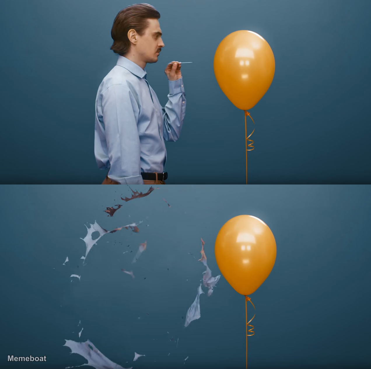 Man Popped Instead of Balloon - meme generator image preview