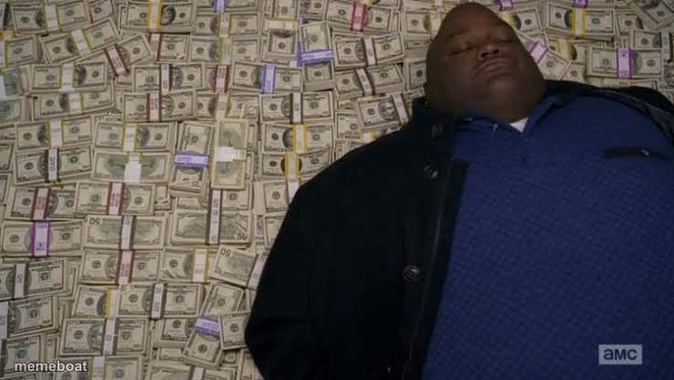 Man rolling in money - meme generator image preview