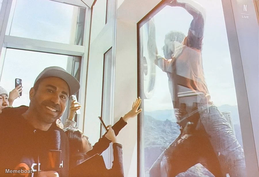 Man Taking Selfie With Alex Honnold - meme generator image preview