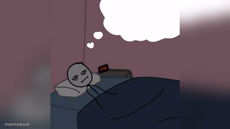 Man thinking in bed awake - meme generator image preview