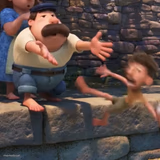 Man throws child into water