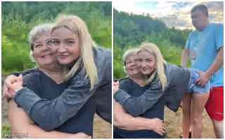Man Touching Hip While Women Hug