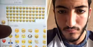 Man Unimpressed by Emoji Spam