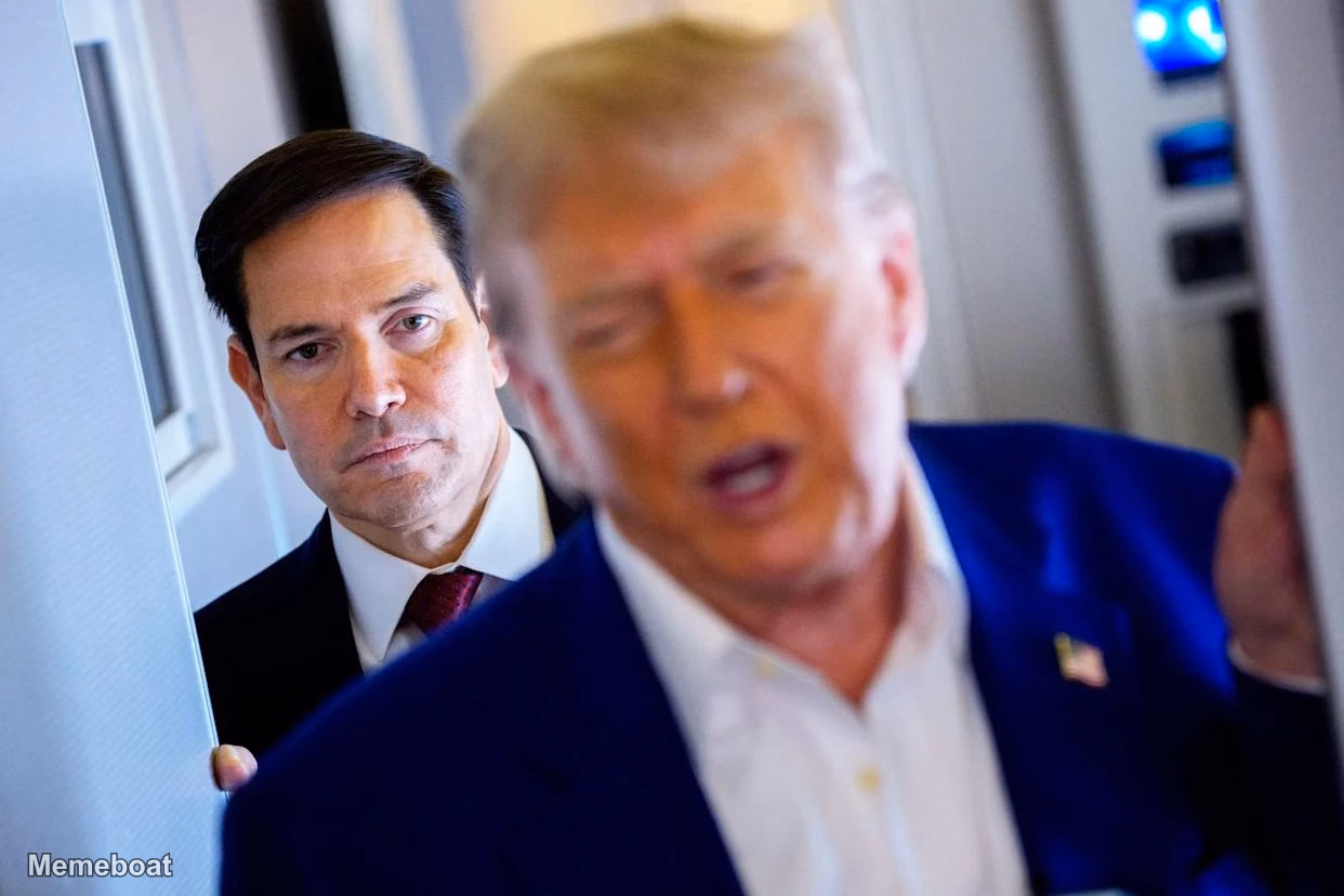 Marco Rubio Staring at Trump - meme generator image preview