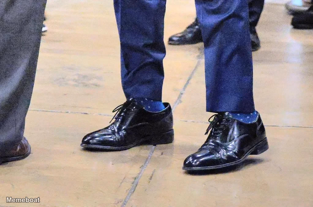 Marco Rubio Wearing Oversized Shoes That Trump Ordered for Him - meme generator image preview