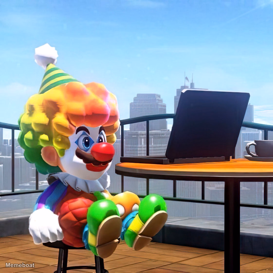 Mario Clown Laptop - meme generator image preview