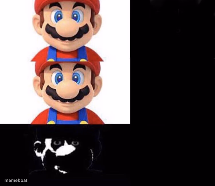 Mario dark three panel - meme generator image preview