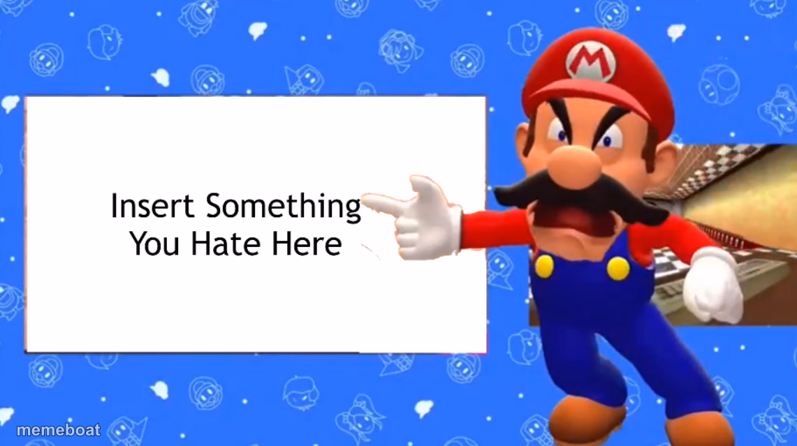 Mario Hates for what - meme generator image preview