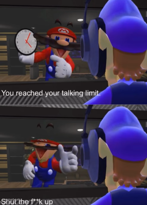Mario talking limit - meme generator image preview