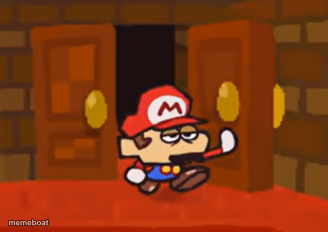 Mario Walks Through The Door Disappointed - meme generator image preview