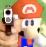 Mario with gun