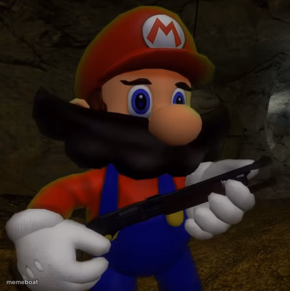 Mario with Shotgun - meme generator image preview