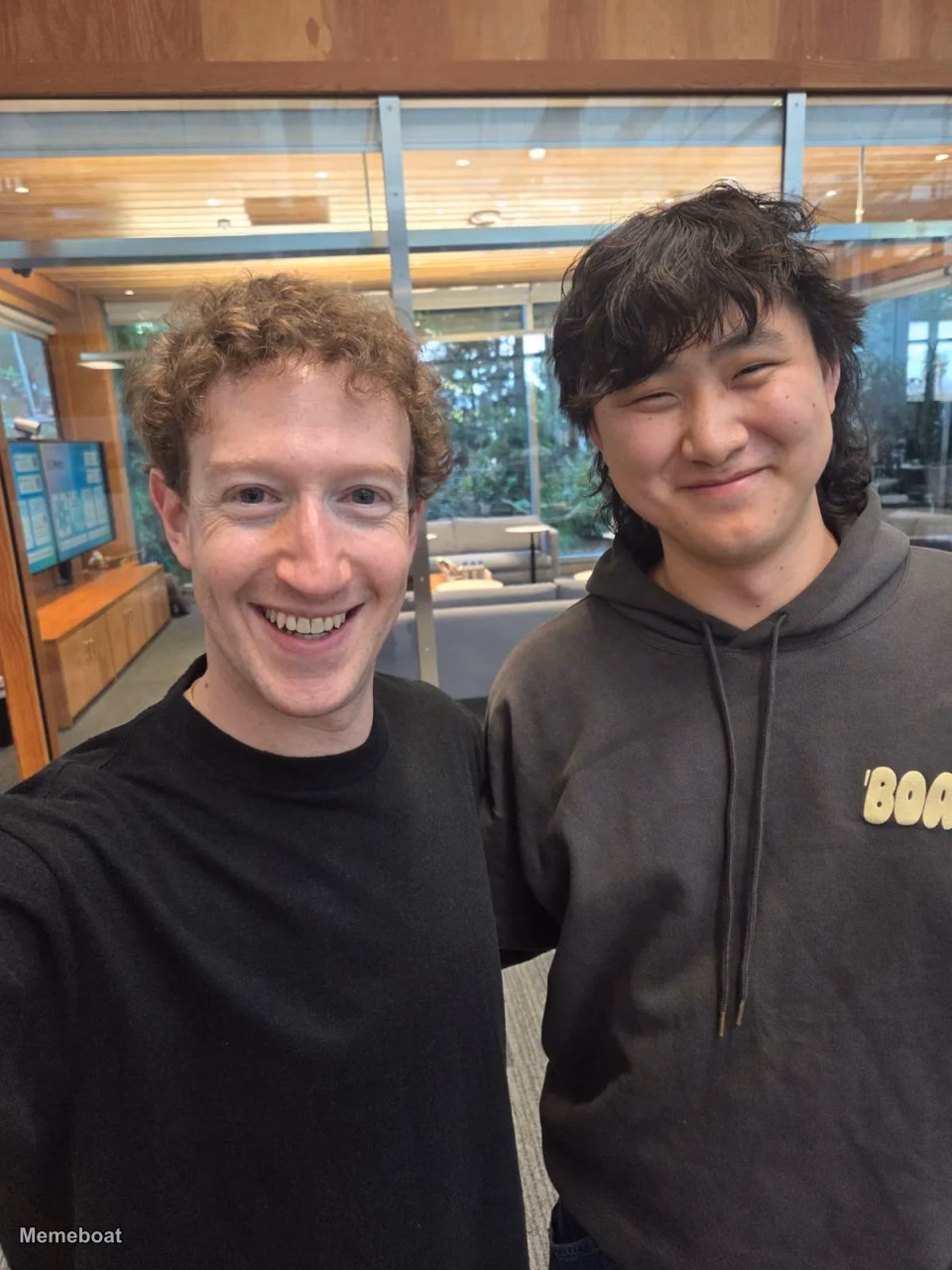 Mark Zuckerberg and Alexandr Wang / Meta Acquiring Moltbook - meme generator image preview