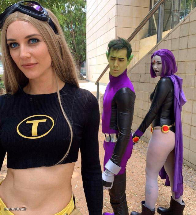 Teen Titans Cosplay Trio - meme generator image preview
