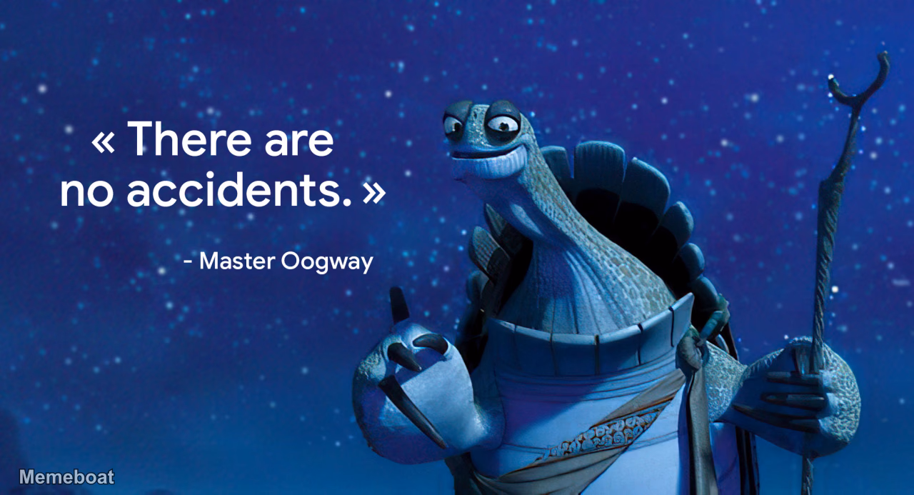 Master Oogway "There Are No Accidents." - meme generator image preview