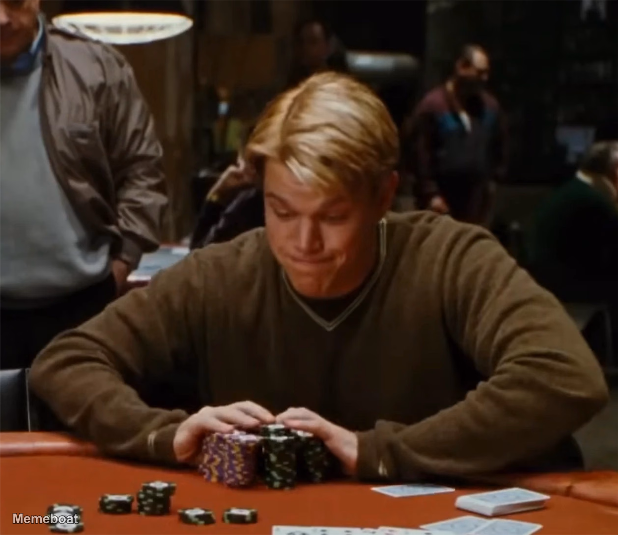 Matt Damon Is All in - Rounders - meme generator image preview