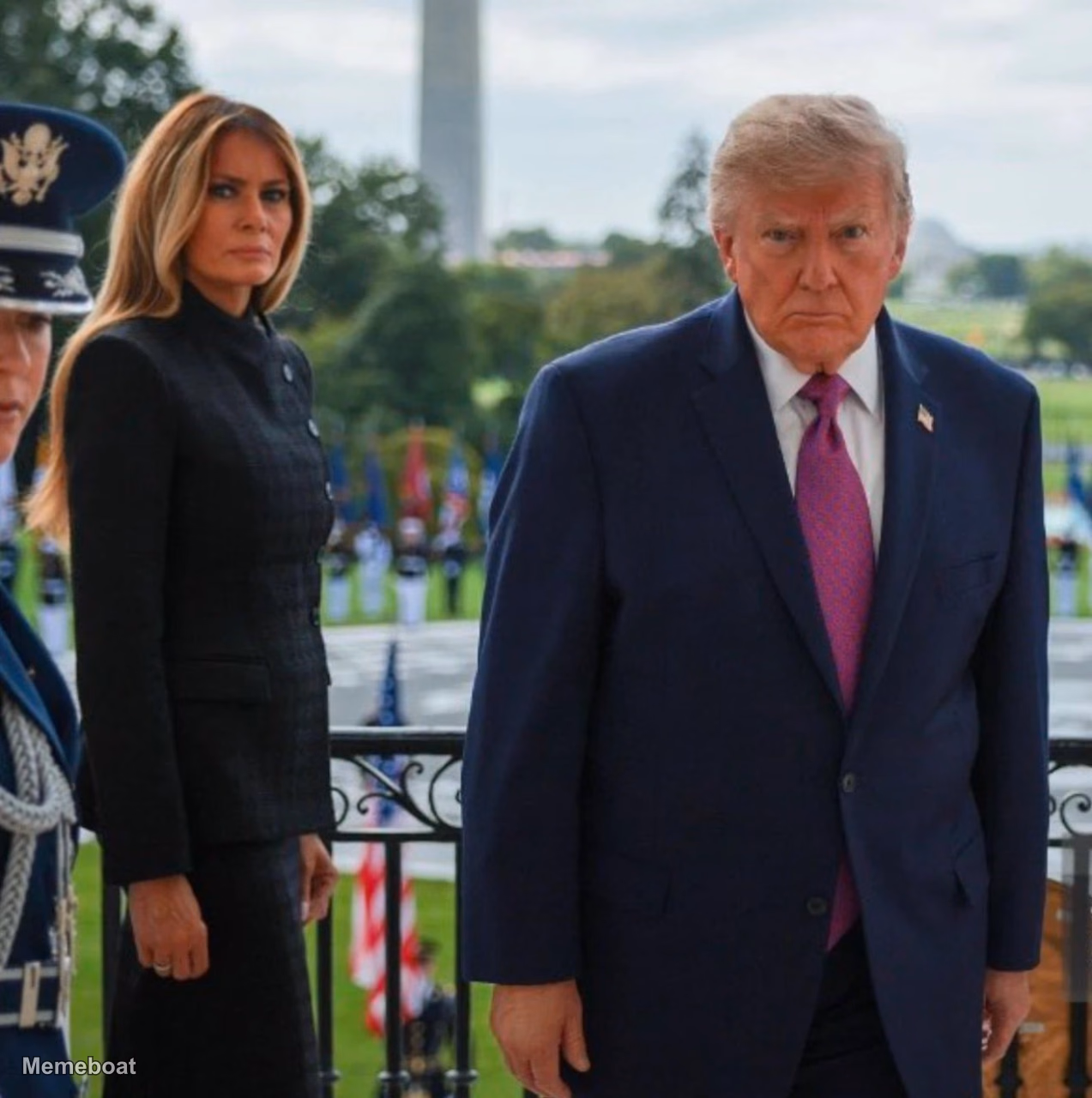 Melania and Donald Trump Stare - meme generator image preview