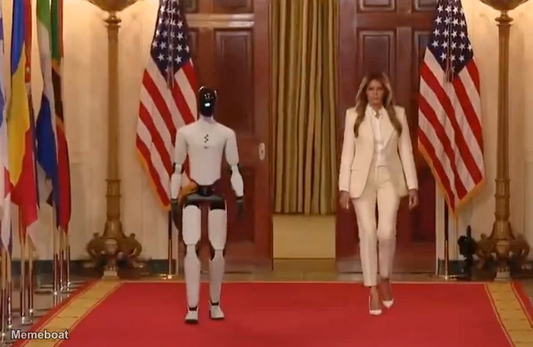 Melania Trump with a Humanoid AI Robot - meme generator image preview